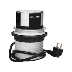 Upotettu pistorasia 3x250V USB-laturilla 1,5 m OR-AE-1342(GS) schuko hinta ja tiedot | Kytkimet ja pistorasiat | hobbyhall.fi