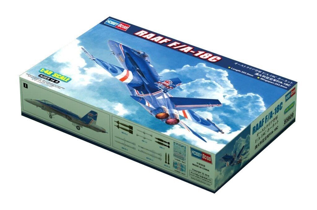 Hobby Boss -hävittäjä ja hyökkäyslentokone RAAF F / A-18C hinta ja tiedot | Pienoismallit | hobbyhall.fi