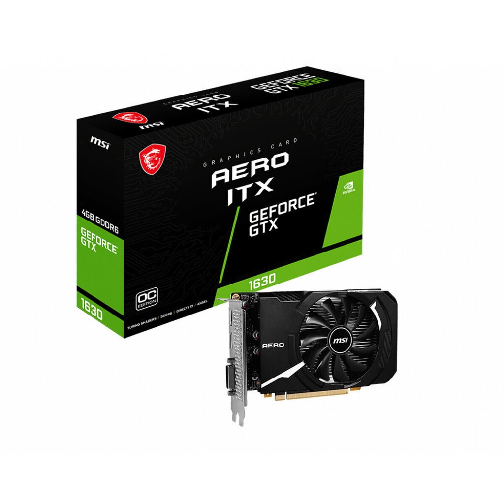 MSI GeForce GTX 1630 AERO ITX 4G OC -näytönohjain hinta ja tiedot | Näytönohjaimet | hobbyhall.fi