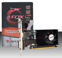 AFOX Radeon R5 220 1GB DDR3 LP (AFR5220-1024D3L5) hinta ja tiedot | Näytönohjaimet | hobbyhall.fi