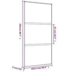 Liukuovi kultainen 102,5x205cm lasi/alumiini 155153 hinta ja tiedot | Sisäovet | hobbyhall.fi