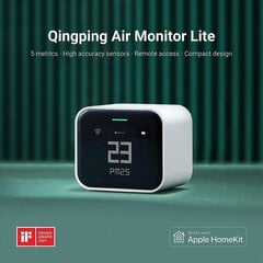 Qinging Air Monitor Lite, Apple HomeKit -yhteensopiva Wi-Fi Smart ilmanlaadun mittauslaite tunnistaa sisätilojen CO2, PM2.5, PM10, lämpötila ja kosteus, ilmanmittauslaite hinta ja tiedot | Mittarit ja mittalaitteet | hobbyhall.fi