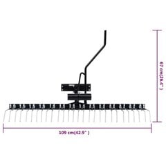 Ajettavan ruohonleikkurin hara 109 cm hinta ja tiedot | vidaXL Puutarhakoneet | hobbyhall.fi