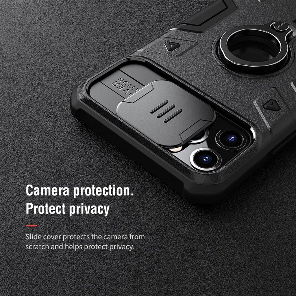 iPhone 11 12 Pro Max 12 mini Case CamShield Armor Case Slide Camera Ring -jalustalle takakansi iPhone 11 12 Prolle - iPhone 11 Pro Maxille hinta ja tiedot | Puhelimen kuoret ja kotelot | hobbyhall.fi