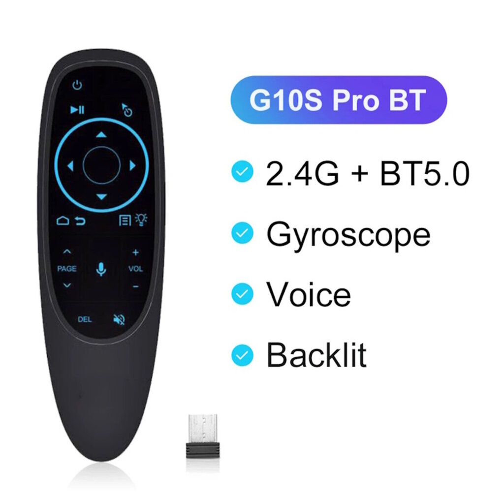 CP G10SPROBTS Universal Smart TV / PC Air Mouse - Bluetooth / Langaton / IR-kaukosäädin ja gyroskooppi / LED musta hinta ja tiedot | TV-lisätarvikkeet | hobbyhall.fi