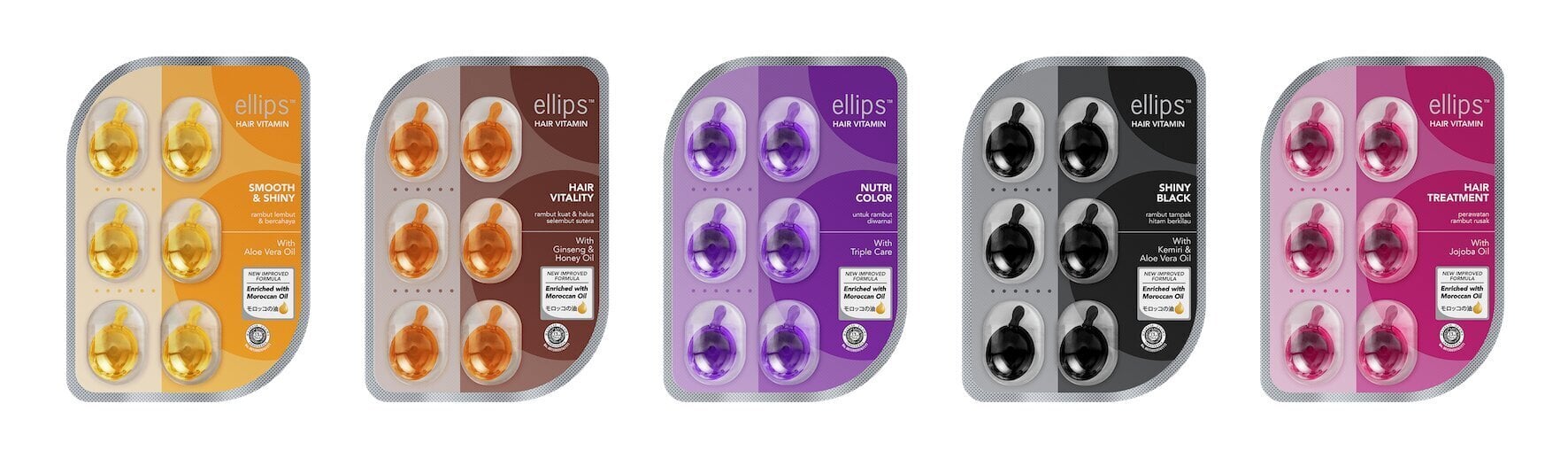 ellips hair treatment hiustenhoito, 6 x 1 ml, vitamiineja kemiallisesti vaurioituneille hiuksille. hinta ja tiedot | Hiusnaamiot, öljyt ja seerumit | hobbyhall.fi