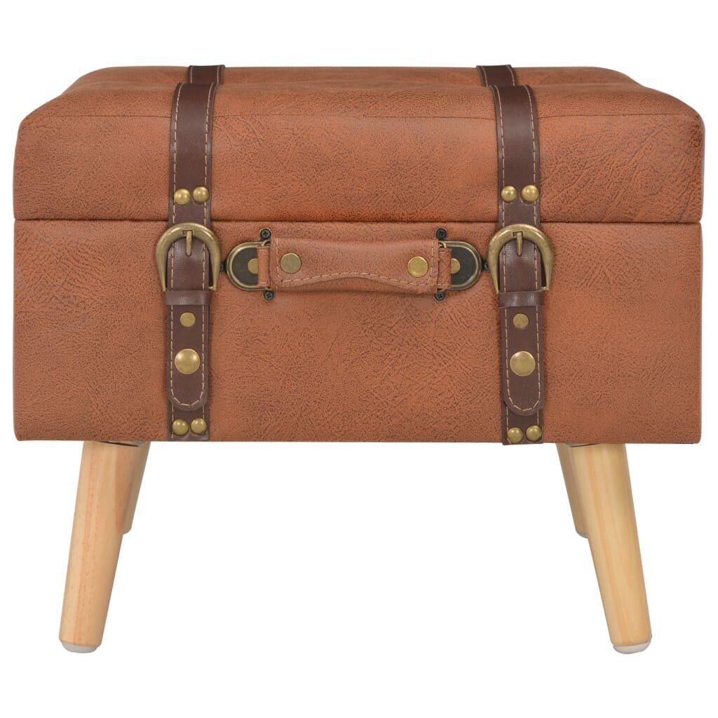 vidaXL Säilytysjakkara 40 cm Tan Color Faux Leather hinta ja tiedot | Säkkituolit, rahit ja penkit | hobbyhall.fi