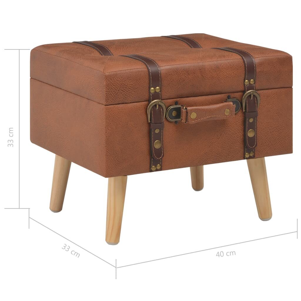 vidaXL Säilytysjakkara 40 cm Tan Color Faux Leather hinta ja tiedot | Säkkituolit, rahit ja penkit | hobbyhall.fi