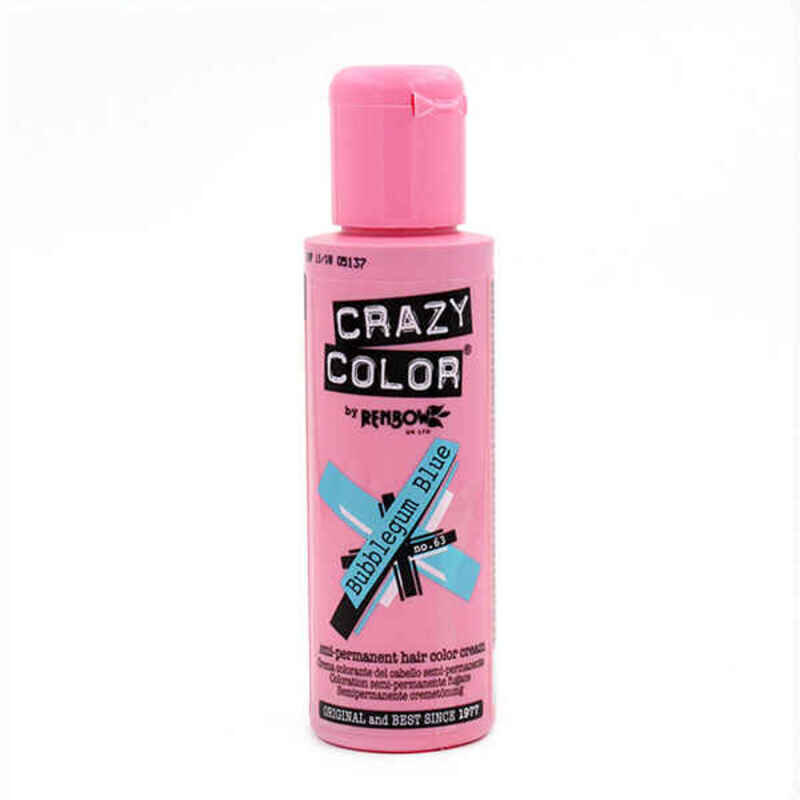 Puolipysyvä hiusväri Crazy Color Nº 63 Bubblegum Blue, 100 ml hinta ja tiedot | Hiusvärit | hobbyhall.fi