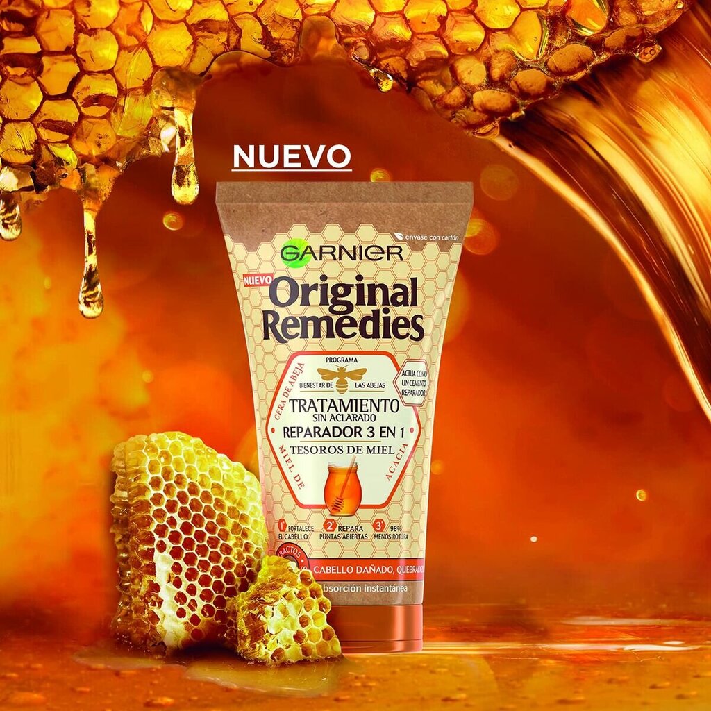 No-Rinse Regenerating Cream Garnier Original Remedies Tesoros de Miel 3 in 1, 150 ml hinta ja tiedot | Hiusnaamiot, öljyt ja seerumit | hobbyhall.fi