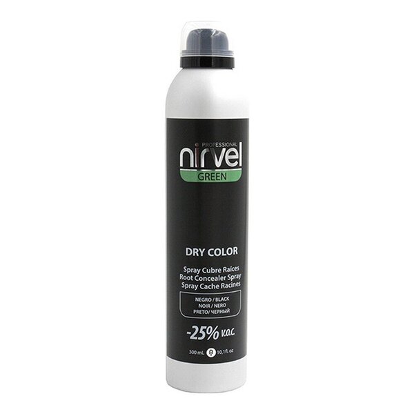 Lyhytkestoinen hiusväri Nirvel Green Dry Color Spray Black, 300 ml