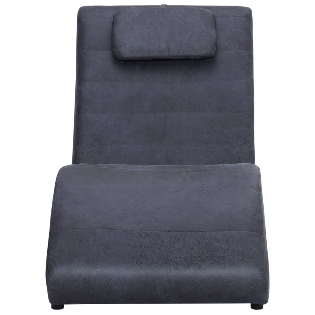 vidaXL Chaise Longue tyynynharmaalla keinomokkanahalla hinta ja tiedot | Nojatuolit | hobbyhall.fi