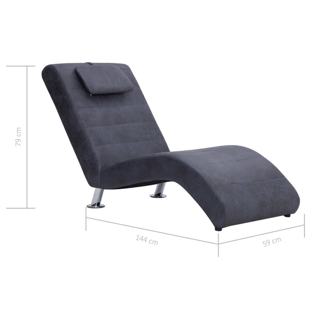 vidaXL Chaise Longue tyynynharmaalla keinomokkanahalla hinta ja tiedot | Nojatuolit | hobbyhall.fi