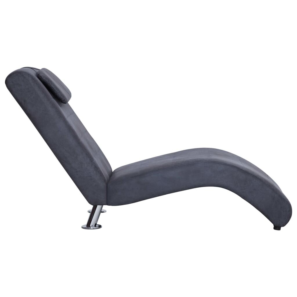 vidaXL Chaise Longue tyynynharmaalla keinomokkanahalla hinta ja tiedot | Nojatuolit | hobbyhall.fi