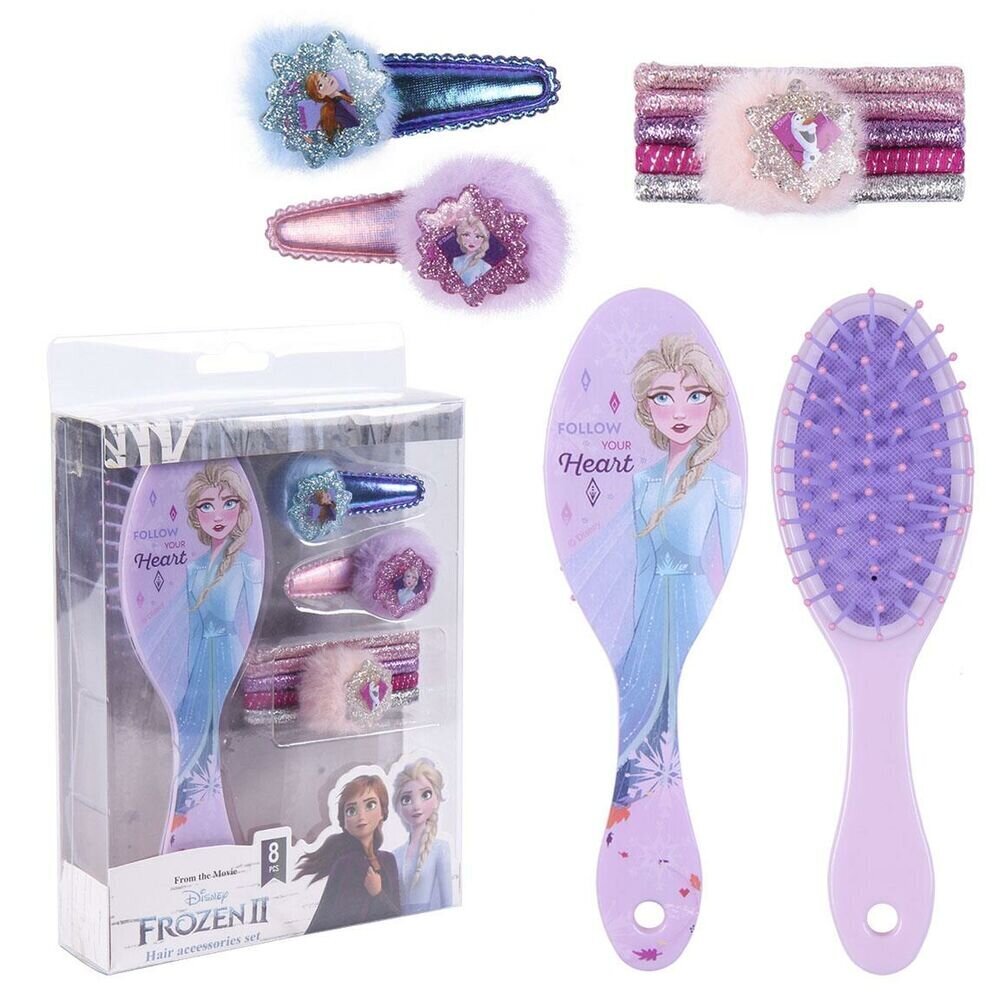 Hiuskorut Frozen, lila väri (8 kpl) hinta ja tiedot | Hiusharjat, kammat ja sakset | hobbyhall.fi