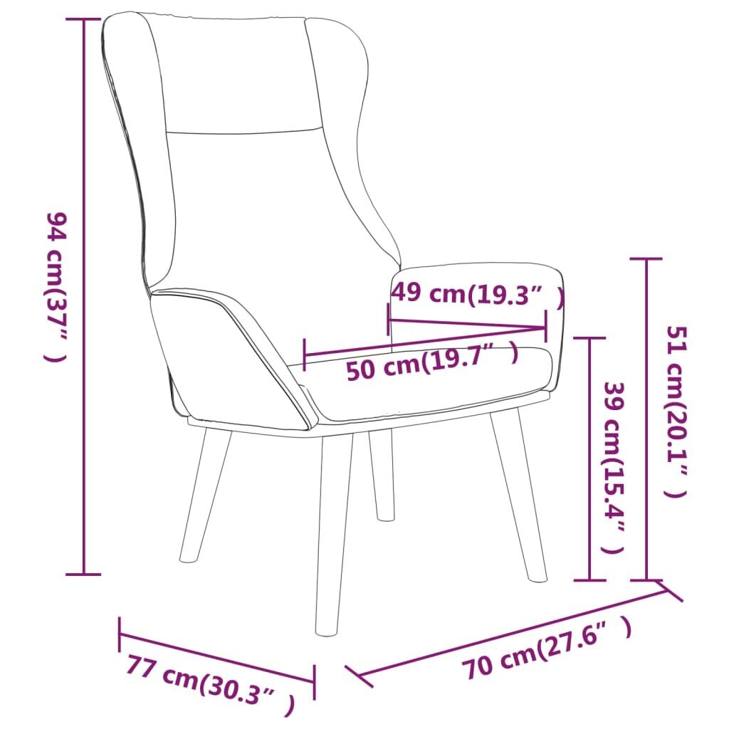 vidaXL Lounge-nojatuoli, kermanvärinen, kangasverhoiltu hinta ja tiedot | Nojatuolit | hobbyhall.fi