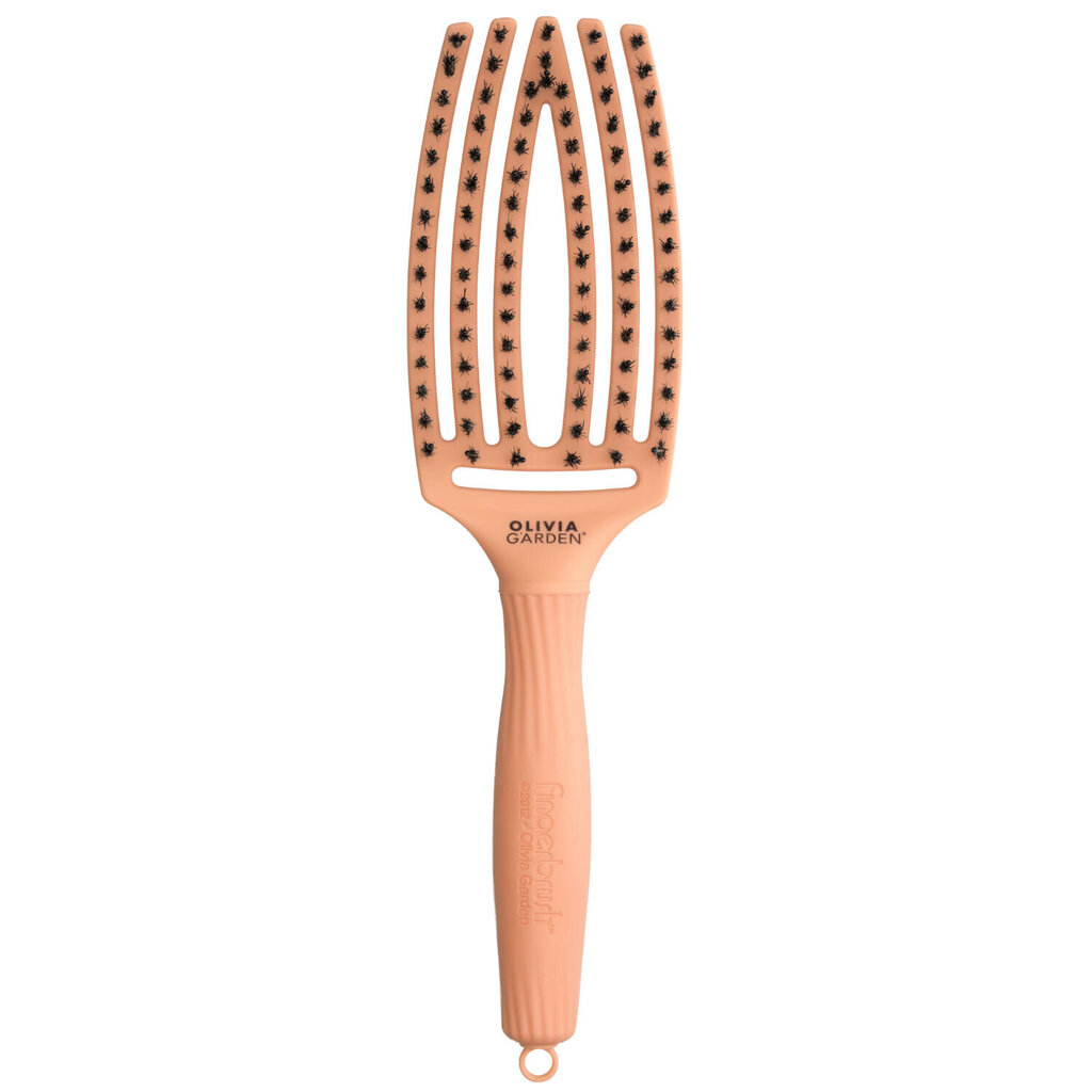 Soikea hiusharja Olivia Garden Finger Brush 100 Bloom Peach hinta ja tiedot | Hiusharjat, kammat ja sakset | hobbyhall.fi