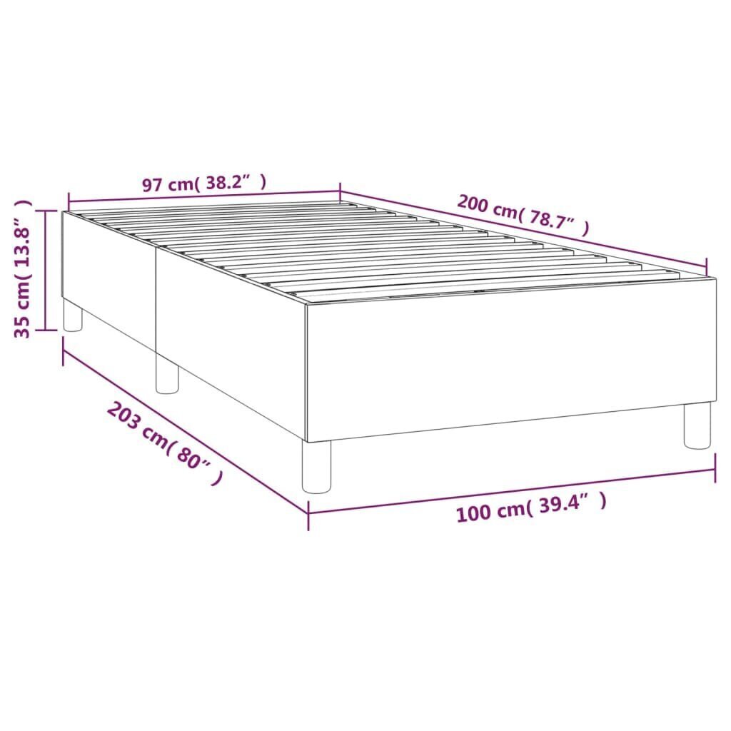 vidaXL Sängynrunko, musta, 90 x 200 cm, verhoiltu kankaalla hinta ja tiedot | Sängyt | hobbyhall.fi