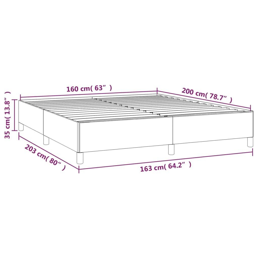 vidaXL Sängynrunko ilman patjaa Tummanruskea 160x200 cm Kangas hinta ja tiedot | Sängyt | hobbyhall.fi