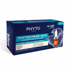 Ampulli hiustenlähtöä vastaan ​​Phyto Paris Phytocyane miehille, 12 x 3,5 ml hinta ja tiedot | Hiusnaamiot, öljyt ja seerumit | hobbyhall.fi