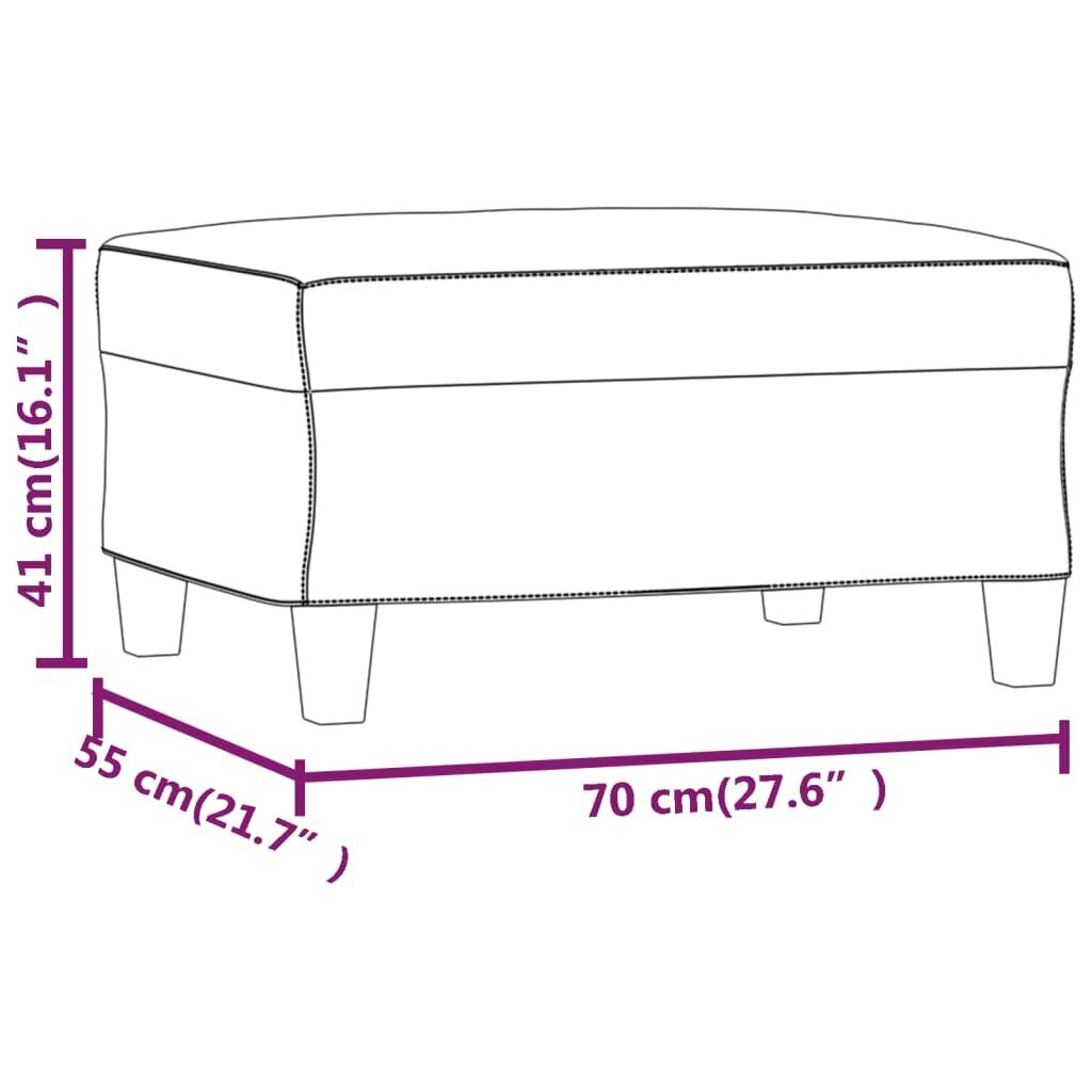 vidaXL Footstool Cream 70x55x41 cm Mikrokuituverhoilu hinta ja tiedot | Säkkituolit, rahit ja penkit | hobbyhall.fi