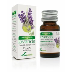 Eteerinen öljy Soria Natural Lavender 15 ml hinta ja tiedot | Eteeriset ja kosmeettiset öljyt | hobbyhall.fi