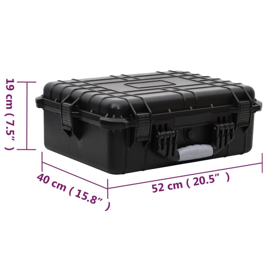 vidaXL Flight Case Musta 52x40x19 cm PP hinta ja tiedot | Kameralaukut | hobbyhall.fi