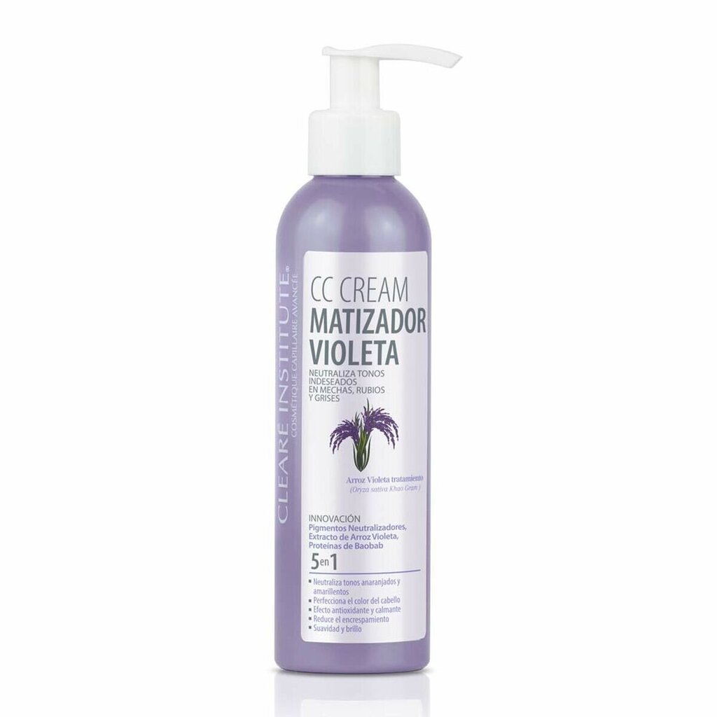 Sävyttävä hiusnaamio Cleare Institute CC Cream Tinting Violet Mask, 200ml hinta ja tiedot | Hiusnaamiot, öljyt ja seerumit | hobbyhall.fi