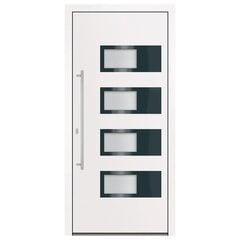 vidaXL Ulko-ovi, valkoinen, 100x210 cm, alumiini ja PVC hinta ja tiedot | Ulko-ovet | hobbyhall.fi