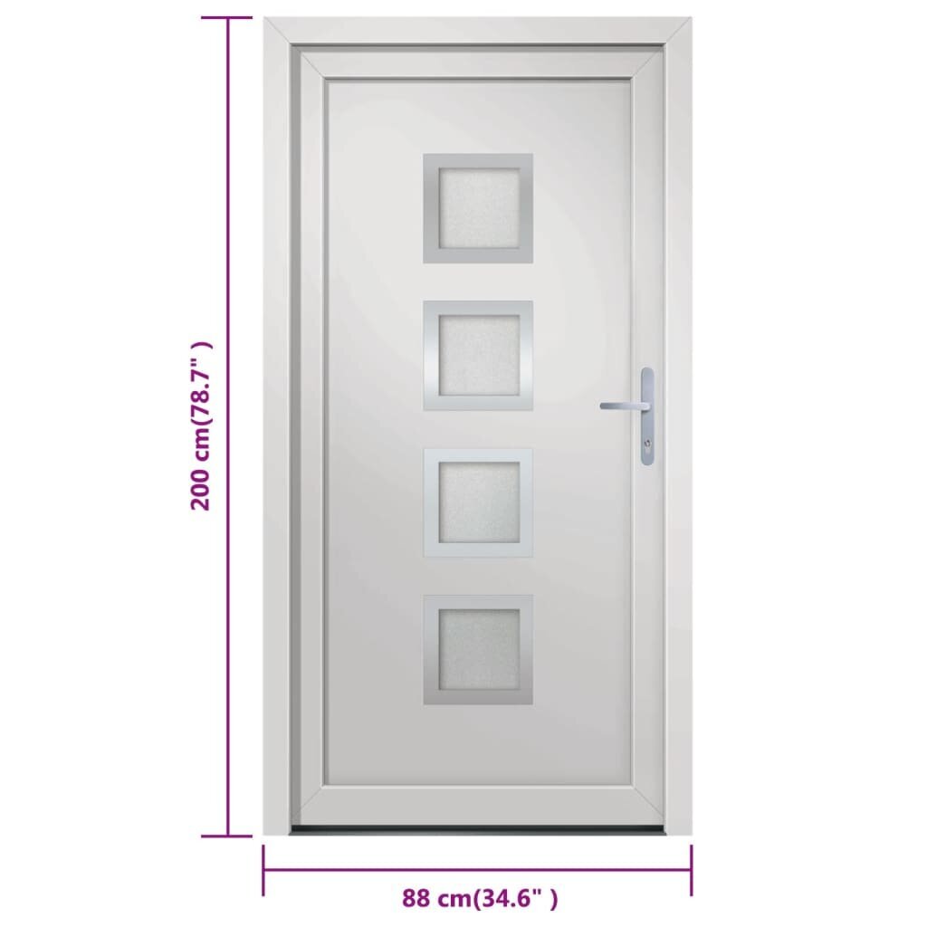 vidaXL Ulko-ovi, valkoinen, 88x200 cm, PVC hinta ja tiedot | Ulko-ovet | hobbyhall.fi