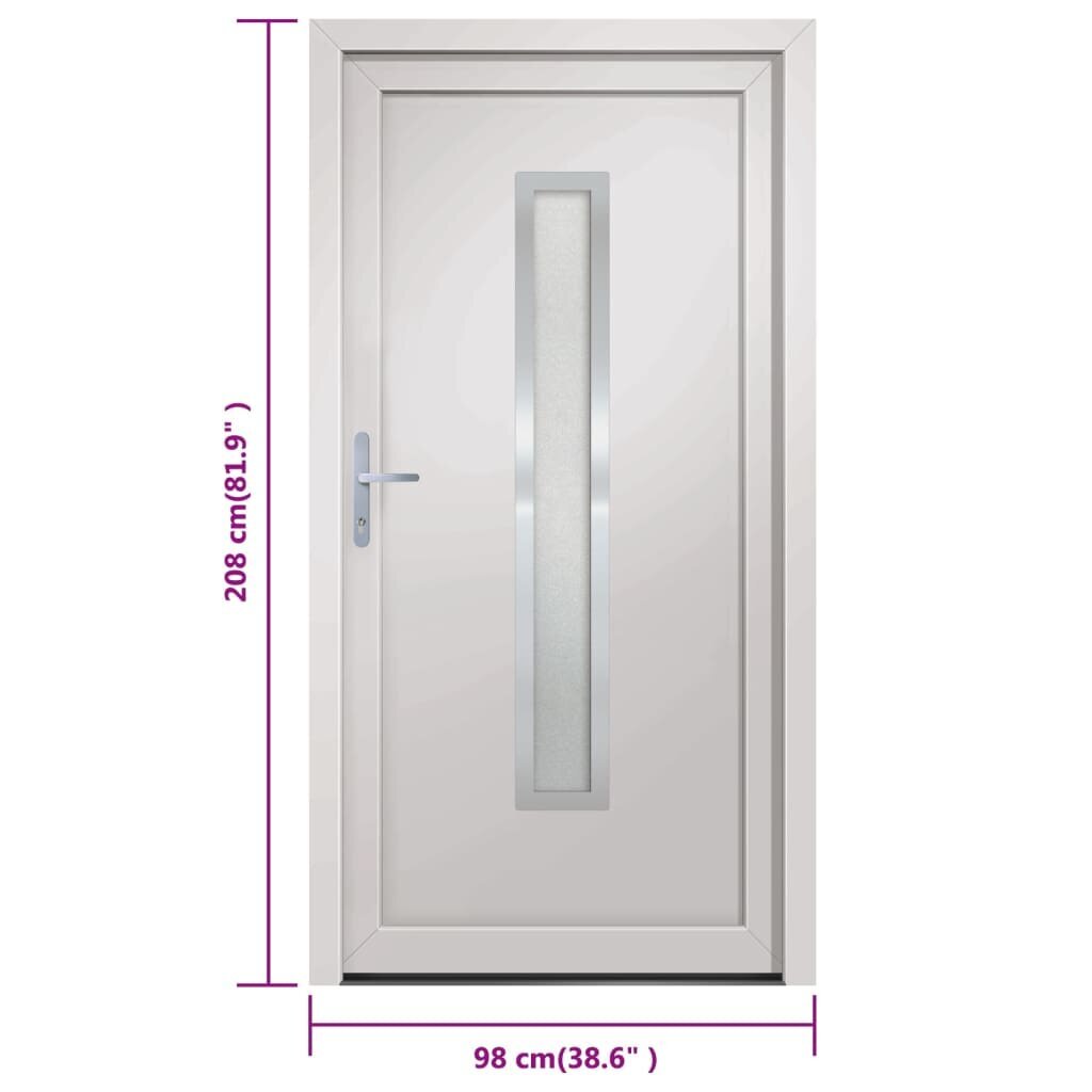 vidaXL Ulko-ovi, valkoinen, 98x208 cm, PVC hinta ja tiedot | Ulko-ovet | hobbyhall.fi