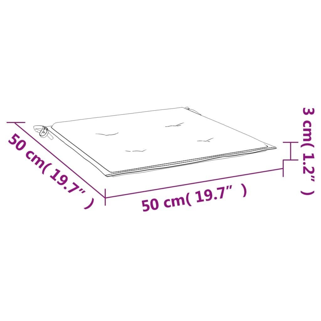 vidaXL Puutarhatuolityynyt 2 kpl Turkoosi 50x50x3 cm hinta ja tiedot | Istuintyynyt, pehmusteet ja päälliset | hobbyhall.fi