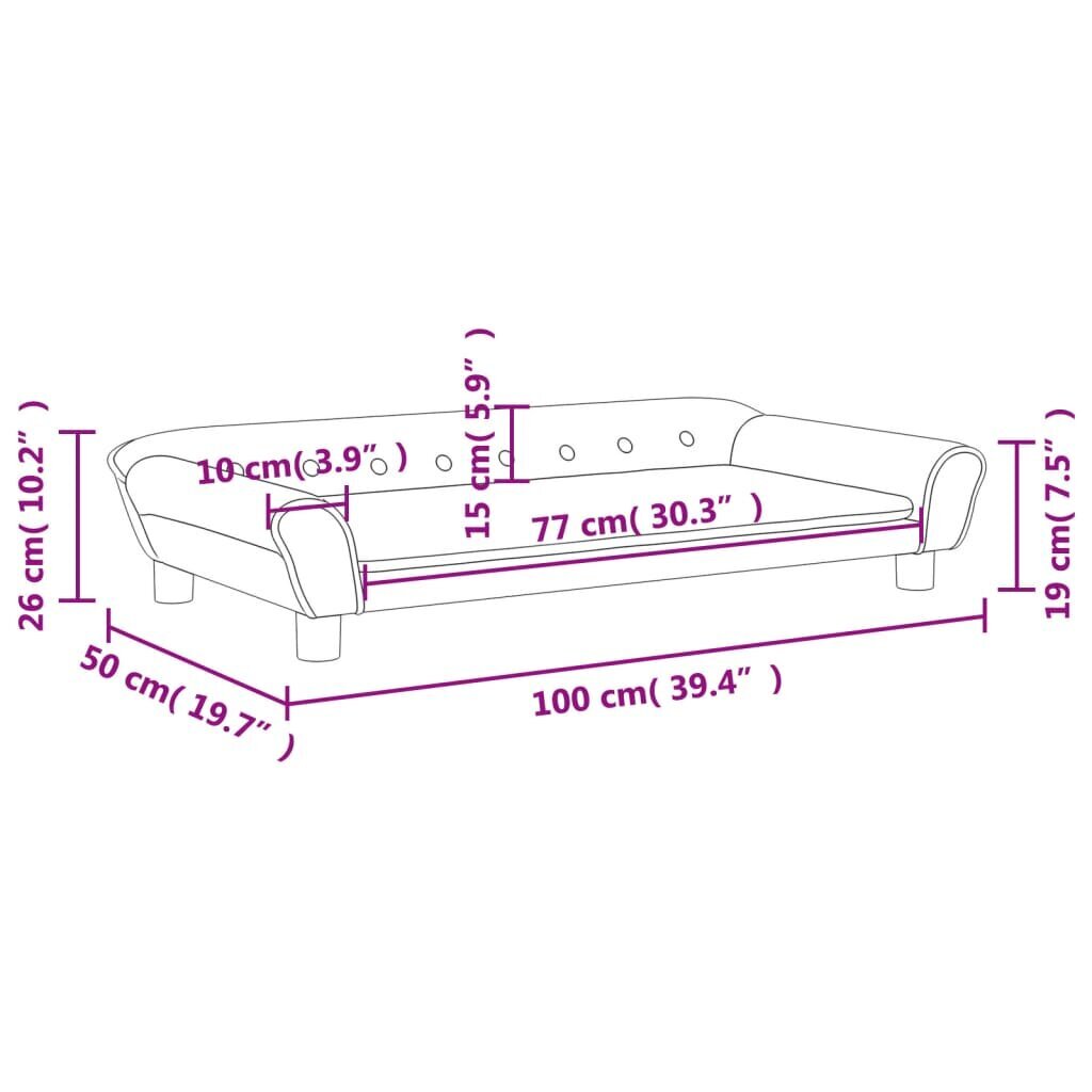 vidaXL Lasten sohva Tummanharmaa 100x50x26 cm Velvet hinta ja tiedot | Lasten pöydät ja tuolit | hobbyhall.fi