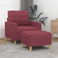 vidaXL Nojatuoli jalustalla Wine Red 60 cm Kangaspäällinen hinta ja tiedot | Nojatuolit | hobbyhall.fi