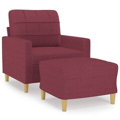 vidaXL Nojatuoli jalustalla Wine Red 60 cm Kangaspäällinen hinta ja tiedot | Nojatuolit | hobbyhall.fi