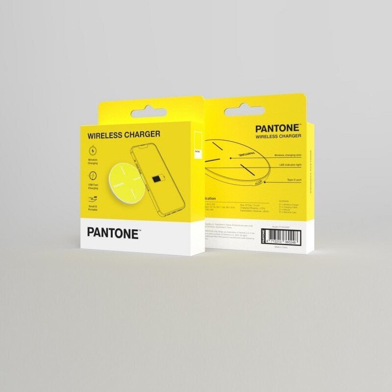 PANTONE langaton laturi 15W PT-WC009 Keltainen 102C hinta ja tiedot | Puhelimen laturit | hobbyhall.fi