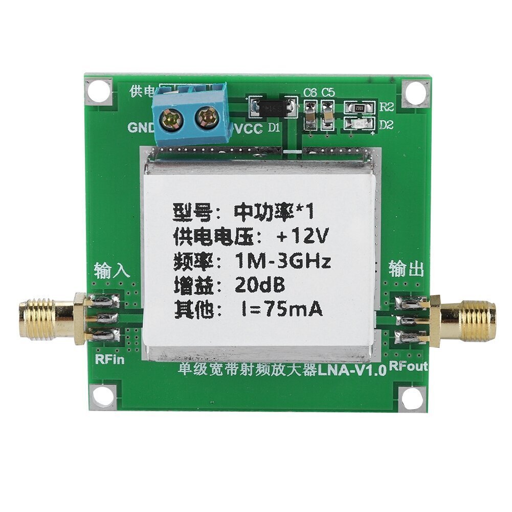 Matalakohinainen LNA RF -laajakaistavahvistinmoduulin signaali Vahvistaa 1-3000MHz 2,4GHz 20dB HF VHF/UH hinta ja tiedot | Kuulokkeet | hobbyhall.fi