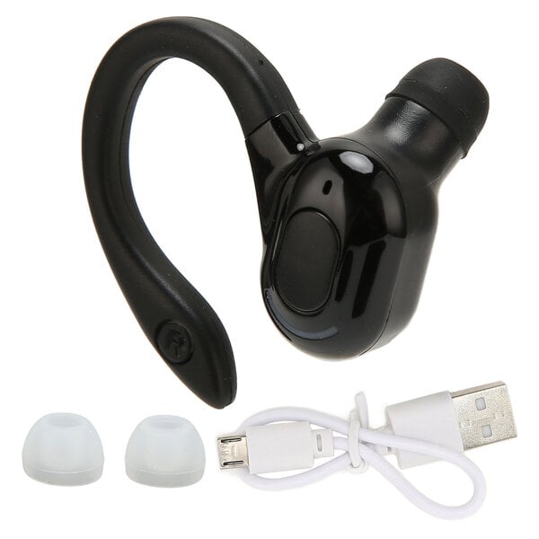 Bluetooth Headset Stereo IPX4 Vedenpitävä USB-lataus Yksi korva langaton kuuloke juoksuajoon musta