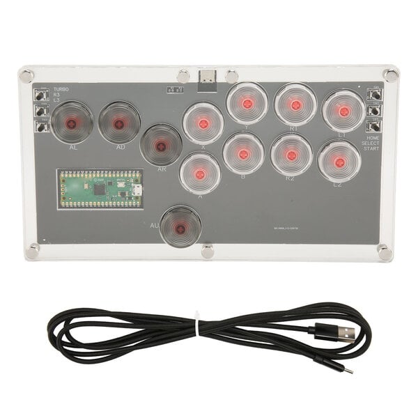 Fighting Box Flatbox Fighting Stick -ohjain Hot Swap mekaaninen kytkin Fight Stick -peliohjaimen joystick RGB LED-valolla