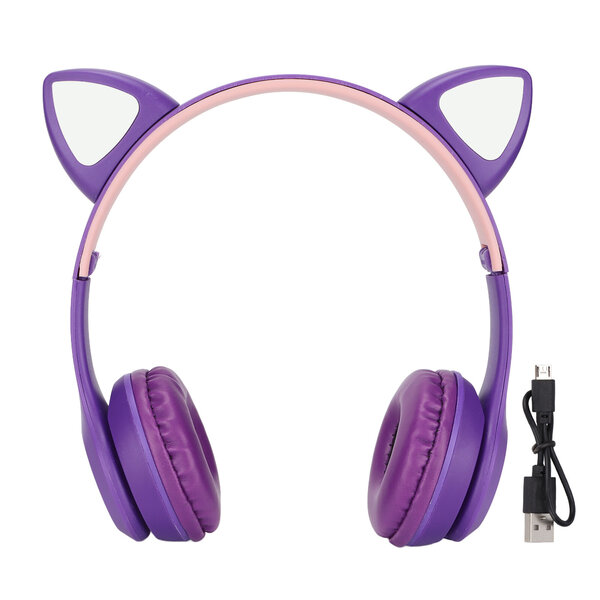 Y47 Cartoon Cat Ear BT Headset Vakaa Stereo Langaton BT Kuulokkeet Lapsille Tytöille