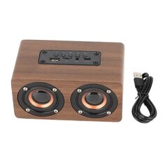 Puu Bluetooth Kaiutin Subwoofer FM Radio HiFi Musiikki Kello Hälytys Stereo Subwoofer ? Ruskea vilja hinta ja tiedot | Kuulokkeet | hobbyhall.fi