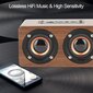 Puu Bluetooth Kaiutin Subwoofer FM Radio HiFi Musiikki Kello Hälytys Stereo Subwoofer ? Ruskea vilja hinta ja tiedot | Kuulokkeet | hobbyhall.fi