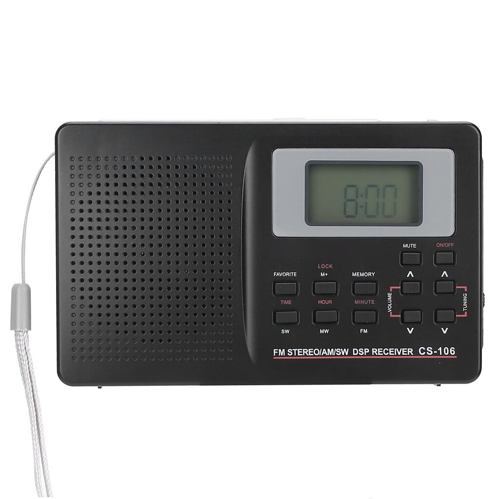 CS?106 Full Band Radio Mini FM/AM/SW/MW vastaanotin digitaalisella kellokuulokkeella hinta ja tiedot | Kelloradiot ja herätyskellot | hobbyhall.fi