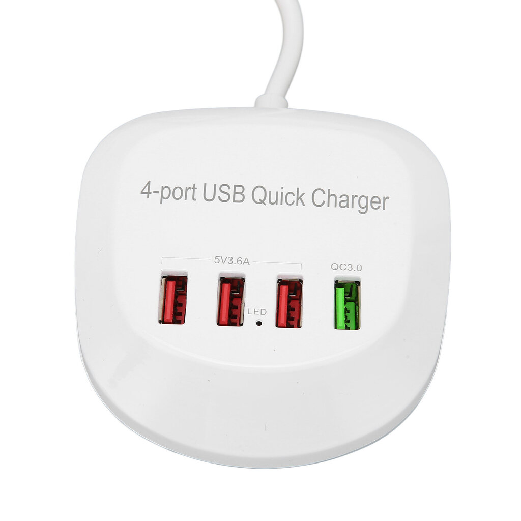 4-porttinen USB-laturiasema 36 W QC3.0 pikalaturi matkapuhelimen tabletille 110?240VEU Plug hinta ja tiedot | Kuulokkeet | hobbyhall.fi