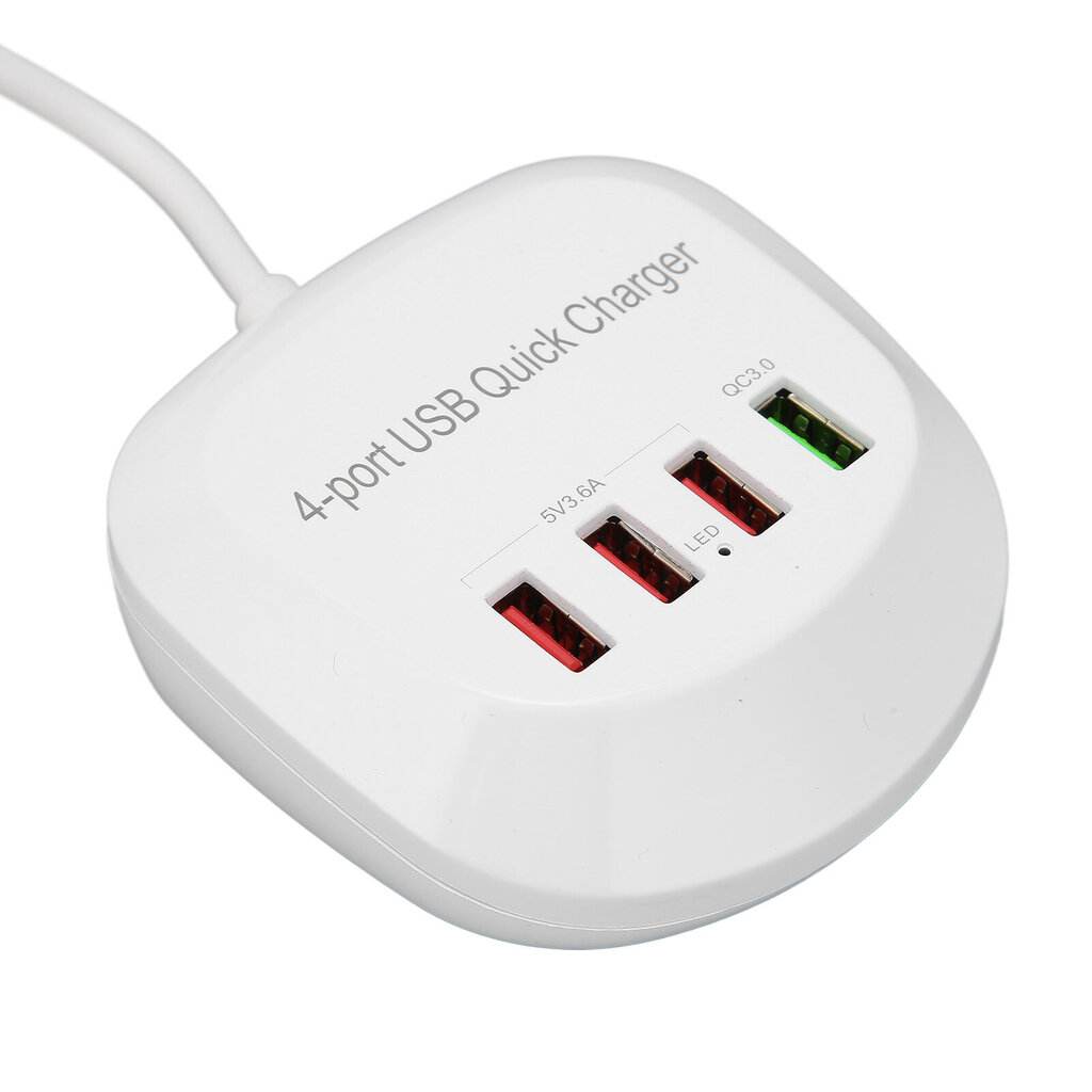 4-porttinen USB-laturiasema 36 W QC3.0 pikalaturi matkapuhelimen tabletille 110?240VEU Plug hinta ja tiedot | Kuulokkeet | hobbyhall.fi