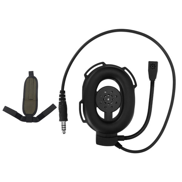 Kuulokkeet Moottoripyöräkypärä Unilateral Headset Military Standard Plug Headphones Mustat