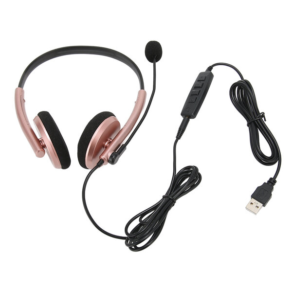 Call Center Headset Monikäyttöinen Tyylikäs melua vaimentava HD-puhelun kuulosuojaimet Puhelinkuuloke Rose Gold USB