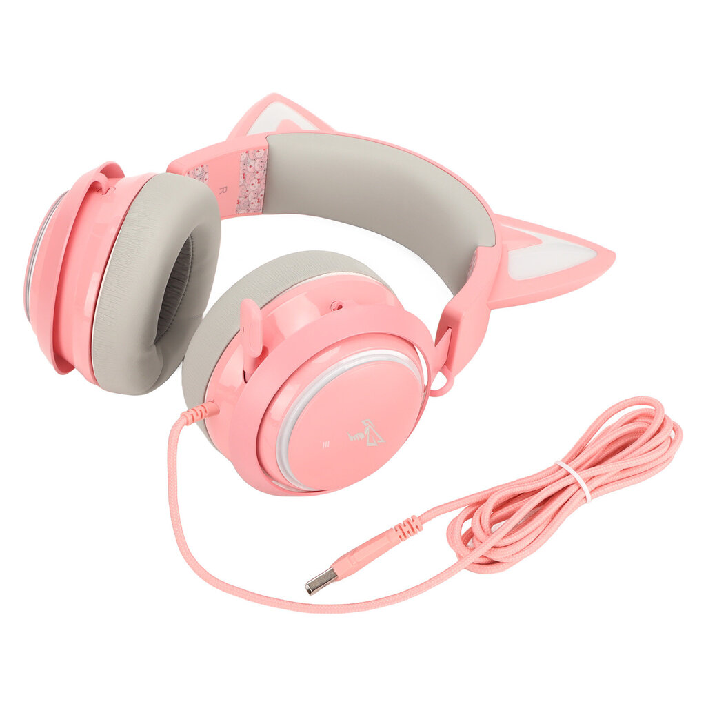 SOMIC pelikuulokkeet Cat Ear PC pelikuulokkeet 7.1 USB Luminous sisäänvedettävä mikrofoni Pink hinta ja tiedot | Kuulokkeet | hobbyhall.fi