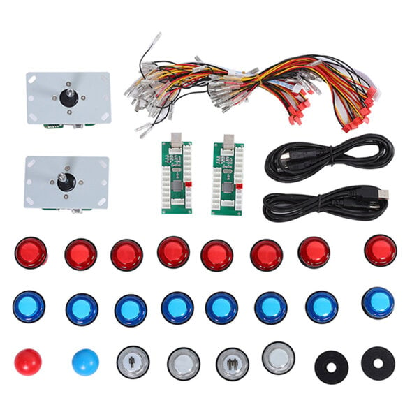 DIY Arcade Game Joystick Set USB-tietokonepiirin ohjauspaneeli PS3/PC-peliohjaimelle ja valo