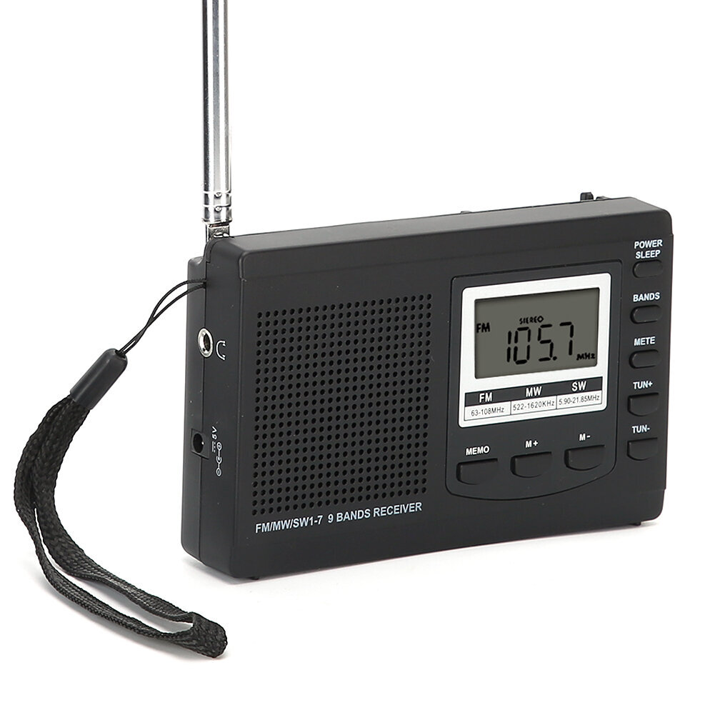 Kannettavat miniradiot FM/MW/SW-vastaanotin digitaalisella herätyskellolla FM-radiovastaanottimella musta hinta ja tiedot | Kuulokkeet | hobbyhall.fi